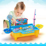 可加水钓鱼达人磁性大号捕鱼台电动带音乐玩具亲子互动儿童戏水池