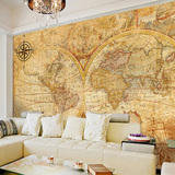 特价怀旧大型壁画 特色复古地图砖墙纸 客厅卧室电视背景墙壁纸