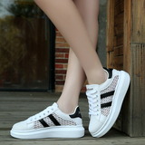 夏季韩国小白鞋女韩版系带厚底鞋增高鞋网面透气单鞋百搭学生潮鞋