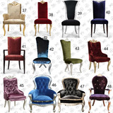 欧式座椅 新古典软包餐椅 实木布艺椅 咖啡厅售楼处餐厅椅酒吧椅
