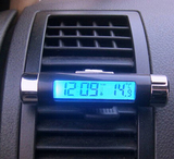 车载温度计汽车电子表夜光石英表时钟车内表钟时间电子钟车用钟表