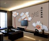 现代简约立体3D欧式浮雕花卉壁画客厅电视背景墙卧室无缝壁画墙纸