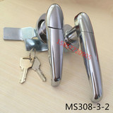 海坦柜锁 MS308-3电箱把手锁 MS308-2-1控制柜门锁 加厚 带防水盖