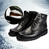 正品冬季羊毛靴配发黑色保暖高帮鞋男士军鞋真皮商务工装鞋作训鞋
