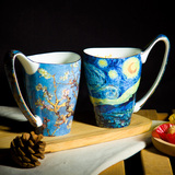创意情侣马克杯大容量骨瓷水杯欧式复古文艺陶瓷杯子牛奶杯早餐杯