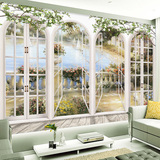 古埃伦3D立体墙纸客厅卧室电视背景墙壁纸温馨大型壁画窗户海景