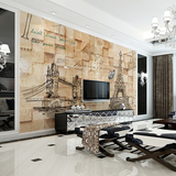 大型无缝壁画 3D立体时尚简约铁塔 电视背景客厅卧室壁纸墙画墙纸