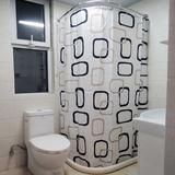 嘉莫 浴室浴帘弧形浴帘杆套装打孔不锈钢U型杆卫生间防水挡水条
