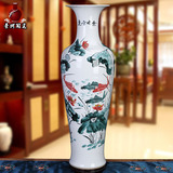 特价景德镇陶瓷器 高档中式手绘青花落地大花瓶 古典现代客厅摆件
