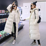 2016冬季新款韩版超长款过膝羽绒棉服女加长加厚时尚修身大码棉衣