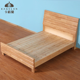 简约现代实木床双人床橡木床儿童床单人床橡木家具1米1.2 1.5 1.8