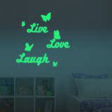 diy热销 创意夜光字母发光贴 live love laugh客厅卧室墙贴