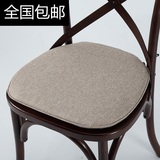美式叉背椅加厚布艺椅垫欧式餐椅垫绑带防滑高档坐垫可拆洗凳子垫