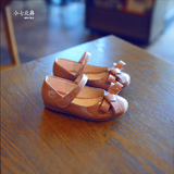 韩国儿童皮鞋 2016秋季韩版公主鞋 可爱蝴蝶结镜面皮女童浅口单鞋