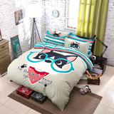 韩式可爱卡通纯棉四件套加厚磨毛床上用品全棉床单被套1.8/2.0m床