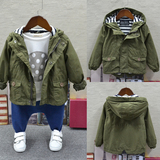 外贸原单宝宝风衣 男童女童韩版婴幼儿军绿纯棉中长款外套 0-2岁
