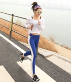 韩国夏季短袖瑜伽服女套装健身房运动衣户外跑步速干高弹力紧身裤