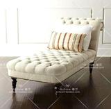特价美式小户型卧室贵妃椅沙发高档麻布做旧躺椅沙发客厅贵妃椅