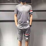 香港IT代购TB2016夏季新款男士休闲运动套装 短袖T恤短裤大码男装