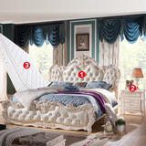 成套家具卧室欧式家具组合套装别墅床实木大床双人床2米2.2米真皮