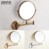 美容镜全铜仿古美容镜壁挂 化妆镜 伸缩浴室镜 欧式双面镜折叠3