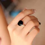 日韩国版欧美网红时尚女气质潮人饰品复古紫砂宝石装饰食指戒指子