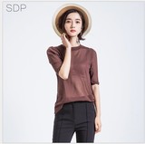 夏季短袖T恤女圆领亚麻上衣中长款韩版大码宽松显瘦镂空透视性感