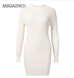 曼娅奴专柜正品2015冬季新款 MF4WJ029 时尚中长款修身毛衫