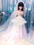 叶罗丽娃娃婚纱头纱一字披肩 60厘米左右娃娃衣服 娃娃婚纱