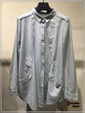 柯罗芭KLOVA专柜正品剪标 韩版细条纹棉质休闲长袖衬衫 2色可选