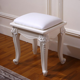欧式 法式妆凳 田园妆凳 凳子 梳妆凳 实木凳 白色时尚雕花妆凳