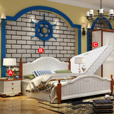 地中海床双人床 1.5米实木床田园床儿童床床床垫床头柜组合搭配