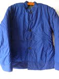 收藏 八十年代 老衣服 棉袄 棉布 工作服 胶木扣 有戳印 蓝色AB