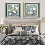 欧式卧室床头装饰画新古典挂画 现代美式客厅有框画 苹果花平安