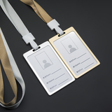 优好高档金属铝合金胸卡套加挂绳工作牌证件卡胸牌厂牌学生证定制