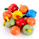益智玩具 木制彩色水果陀螺 小陀螺 传统怀旧儿童玩具 木质玩具