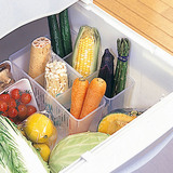 日本进口冰箱塑料收纳筐厨房储物收纳盒水果蔬菜整理篮分隔收纳篮