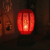 景德镇中式特价现代创意红色福结婚庆礼物镂空陶瓷灯卧室床头台灯