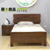 进口红橡木家具 全实木床1.8米1.5米双人床 婚床现代中式实木家具
