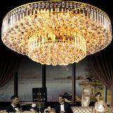 灯具客厅水晶灯圆形金色水晶吸顶灯客厅灯led 现代传统聚宝盆灯饰