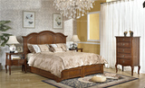 欧式双人床 古典实木套房家具 美式仿古靠背床 特价1.8米加大床