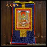 特价包邮 西藏藏传佛教用品 镀金藏密唐卡佛像挂画 绿度母 长60cm