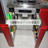 上海不锈钢整体橱柜304不锈钢调味品拉篮定制简约不锈钢厨房厨柜