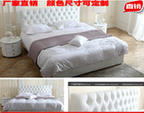 皮床 双人床 1.8 米婚床 储物 高箱 布艺床 现代简约皮床 软包床