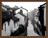 【佳彩天颜】数字油画diy 客厅风景情侣抽象手绘装饰画 水墨古镇