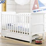 送床垫实木婴儿床实木宝宝床可变精致典雅儿童床沙发超大木色白色
