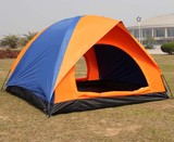 热卖家庭便携式户外折叠大空间旅游帐篷双层3人4人沙滩登山野营