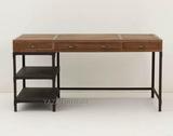 美式宜家风格办公桌 怀旧复古铁木带抽屉工作台 写字桌 松木书桌