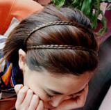 韩国发箍头箍发带头饰发饰双根弹力麻花编织假发辫子