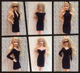 美泰芭比娃娃服装配饰芭比娃娃衣服Barbie服装黑色小洋装小礼服